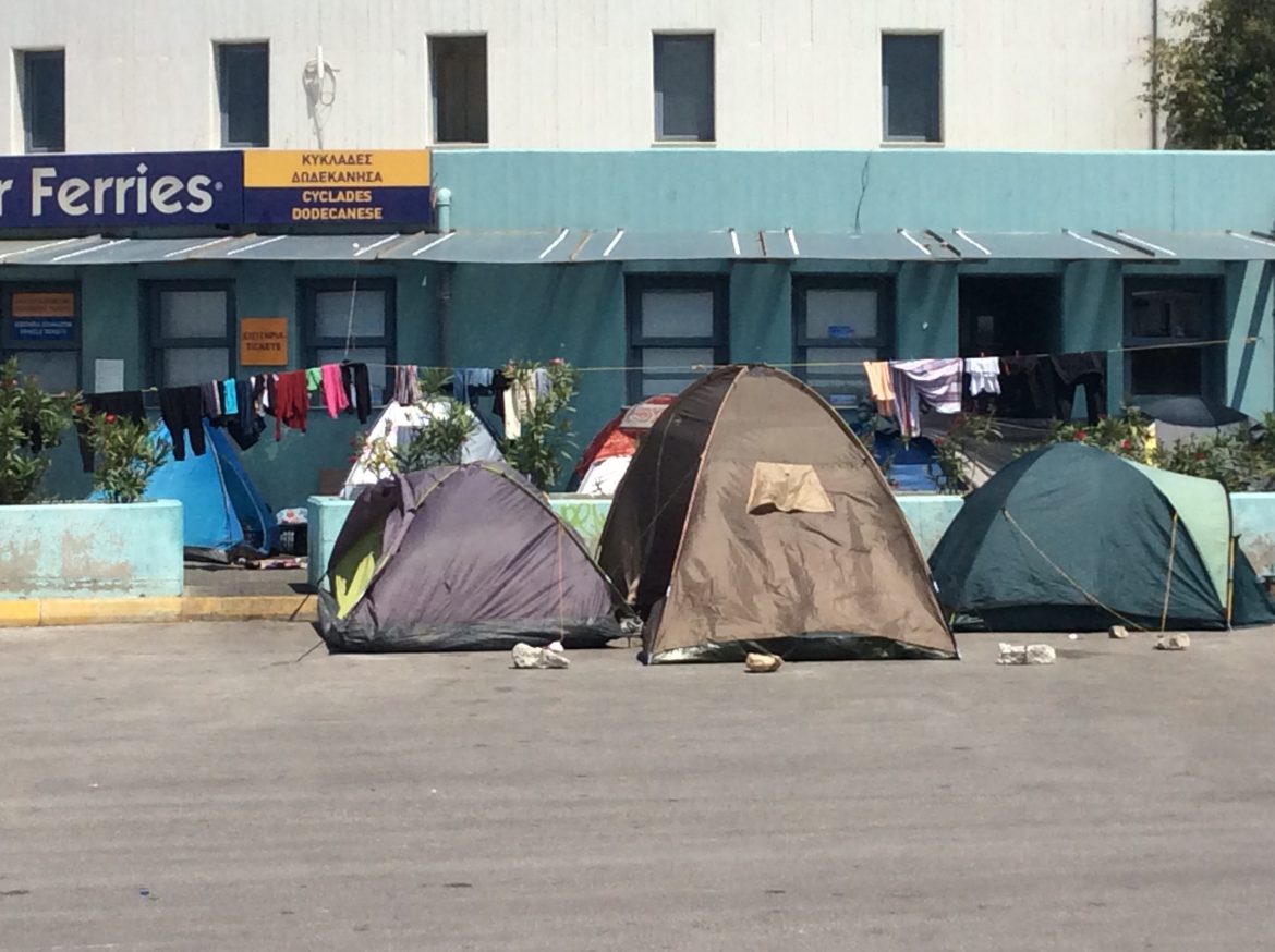 Tents at Piraeus port
