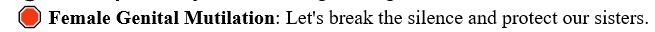 ‘Let’s Talk About It’ – our new Webinar series continues 27th November with Female Genital Mutilation