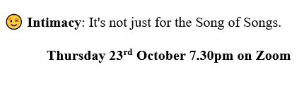 ‘Let’s Talk About It’ – our new Webinar series continues 23rd October with Intimacy